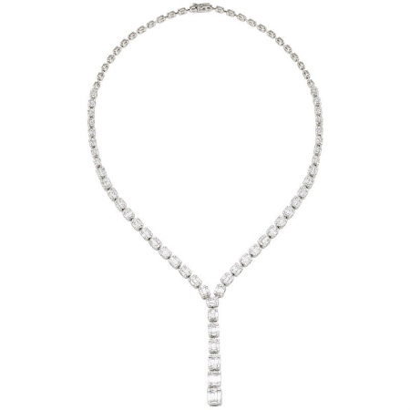 18K GOLD DIAMOND AND BAGUETTE LARIAT