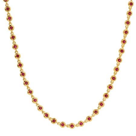 BEZEL SET RUBY TENNIS NECKLACE