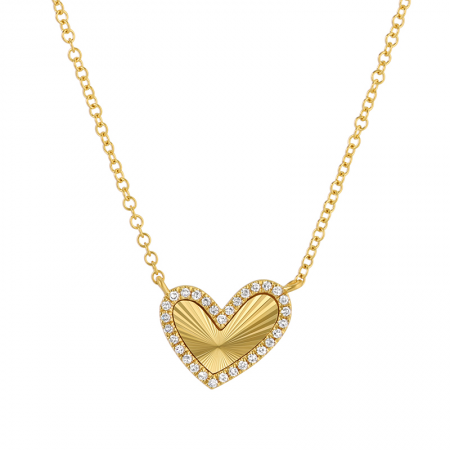 SMALL FLUTED HEART NECKLACE