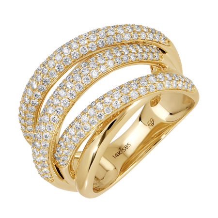 FOUR ROW DIAMOND RING