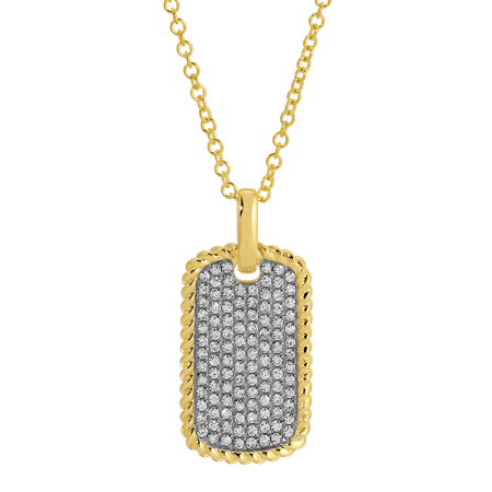 DIAMOND DOG TAG NECKLACE
