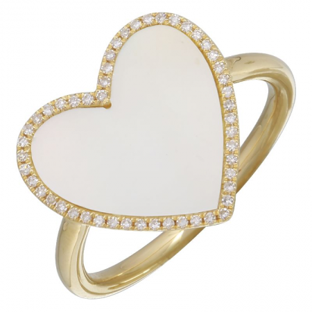 MOTHER OF PEARL HEART RING