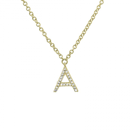 SMALL DIAMOND INITIAL NECKLACE