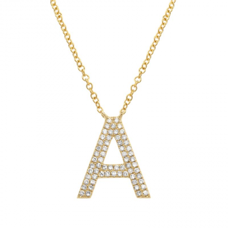 LARGE DIAMOND INITIAL NECKLACE