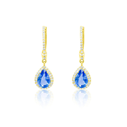 HANGING BLUE SAPPHIRE EARRINGS