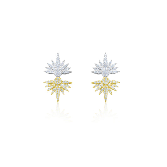TWO TONE DOUBLE STARBURST STUDS