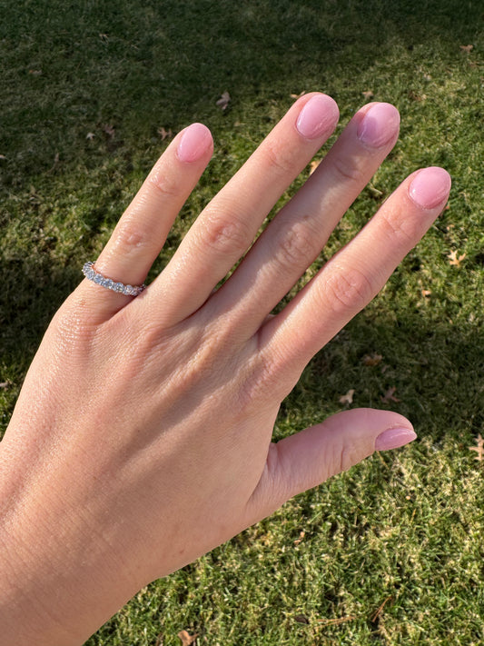 10 POINTERS LAB DIAMOND ETERNITY PINKY RING