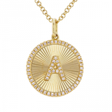 FLUTED CIRCLE INITIAL NECKLACE