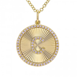 FLUTED CIRCLE INITIAL NECKLACE