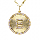 FLUTED CIRCLE INITIAL NECKLACE
