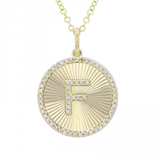 FLUTED CIRCLE INITIAL NECKLACE