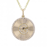 FLUTED CIRCLE INITIAL NECKLACE
