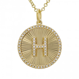 FLUTED CIRCLE INITIAL NECKLACE