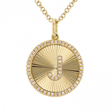 FLUTED CIRCLE INITIAL NECKLACE