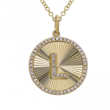 FLUTED CIRCLE INITIAL NECKLACE