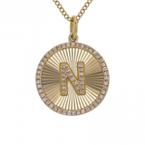 FLUTED CIRCLE INITIAL NECKLACE