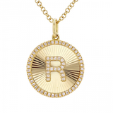 FLUTED CIRCLE INITIAL NECKLACE