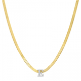 DIAMOND INITIAL HERRINGBONE NECKLACE