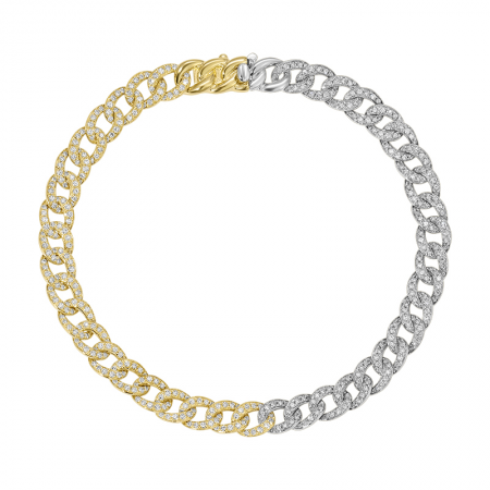 TWO TONE DIAMOND CUBAN LINK BRACELET