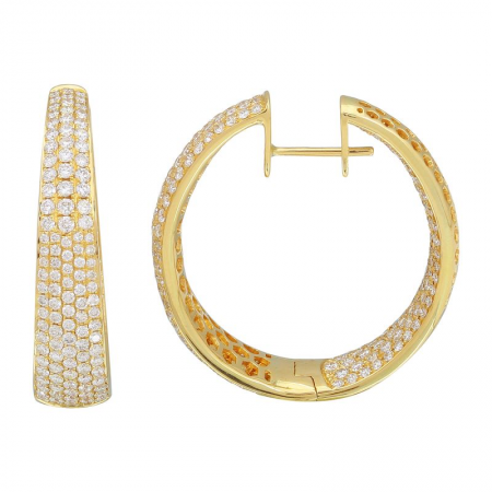 4.29 CT TAPERED DIAMOND HOOPS
