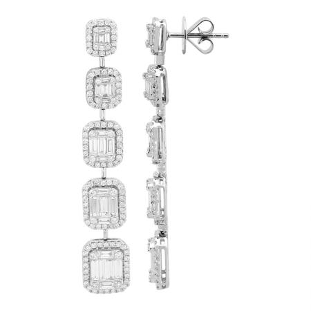 FIVE STATION DROP DIAMOND EARIRNGS