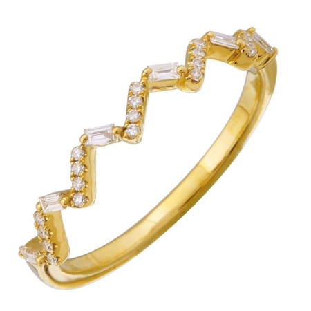 BAGUETTE ZIGZAG RING