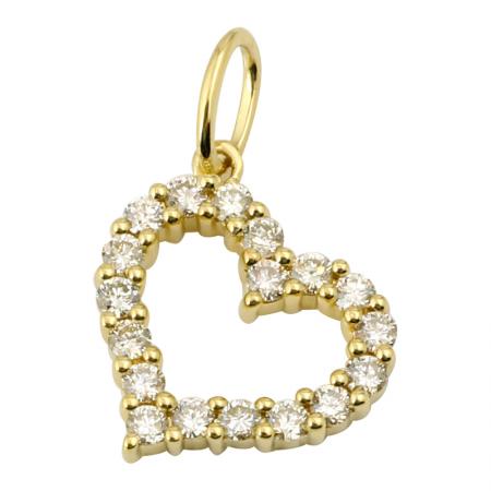 SIDEWAYS DIAMOND HEART CHARM