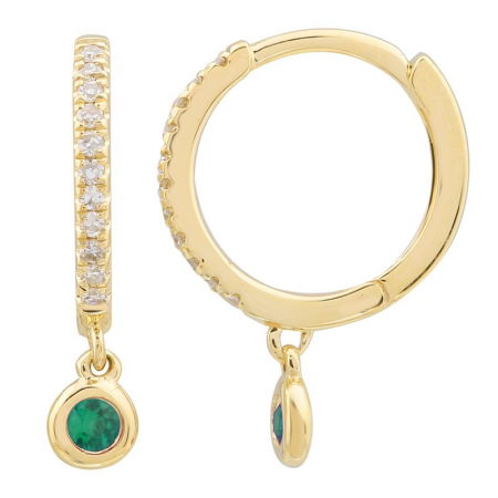 EMERALD DROP DIAMOND HUGGIES