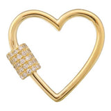 DIAMOND HEART CARABINER CHARM