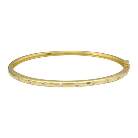 GOLD DIAMOND INLAY BANGLE