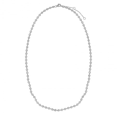SOFT BEZEL SET NATURAL DIAMOND TENNIS NECKLACE