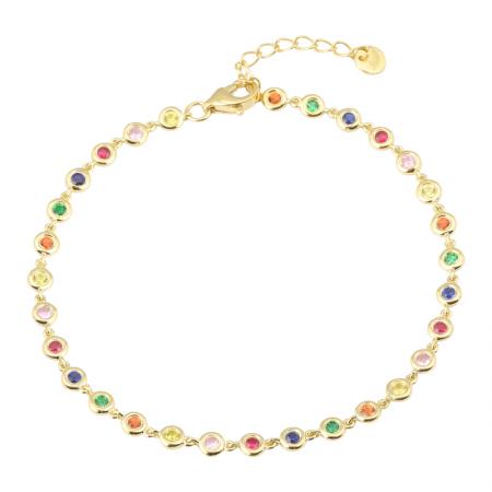BEZEL SET RAINBOW STONES BRACELET