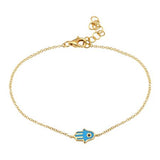 BLUE ENAMEL HAMSA BRACELET