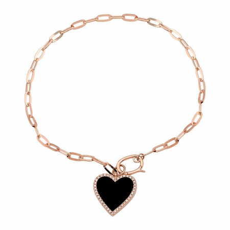 ONYX HEART LINK BRACELET