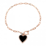 ONYX HEART LINK BRACELET