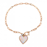 MOTHER OF PEARL HEART LINK BRACELET