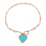 TURQUOISE HEART LINK BRACELET