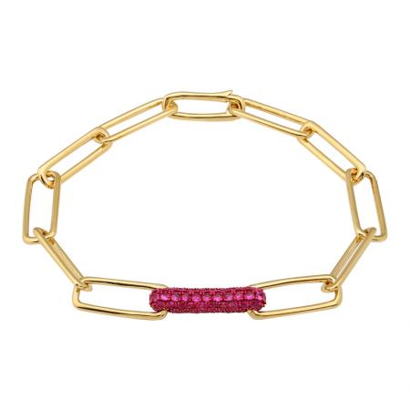 PINK SAPPHIRE LINK BRACELET