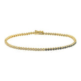 HALF BLUE SAPPHIRE HALF DIAMOND TENNIS BRACELET