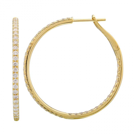 THIN ROUND DIAMOND HOOPS