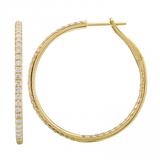 THIN ROUND DIAMOND HOOPS