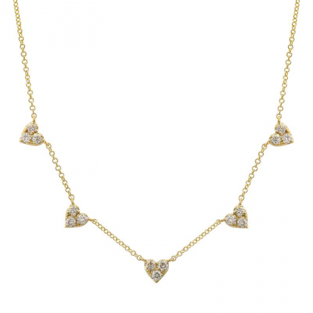 FIVE STATION HEART NECKLACE