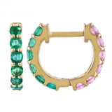 HALF EMERALD HALF PINK SAPPHIRE HUGGIES