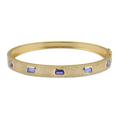 5 TANZANITES DIAMOND BANGLE