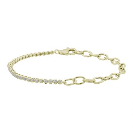 HALF DIAMOND HALF LINK BRACELET