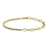 HALF EMERALD HALF LINK BRACELET