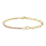 HALF PINK SAPPHIRE HALF LINK BRACELET