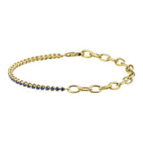 HALF BLUE SAPPHIRE HALF LINK BRACELET