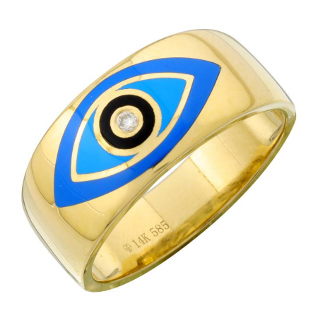 EVIL EYE ENAMEL RING