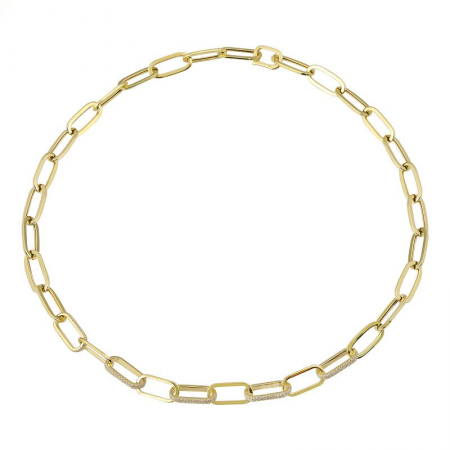 ALTERNATING DIAMOND PAPERCLIP NECKLACE